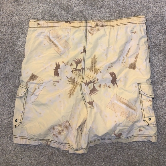 Caribbean Joe Yellow & Brown Swim Trunks sz XL - Picture 10 of 10
